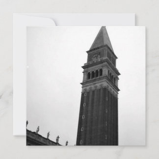 Cartes Pour Fêtes Annuelles Campanile Piazza San Marco Noir Blanc Italie Tour