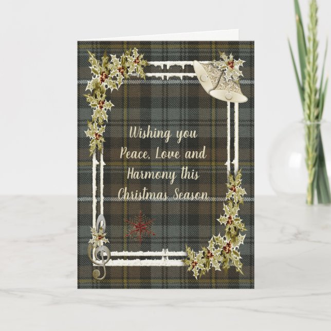 Cartes Pour Fêtes Annuelles Campbell Argyll Weathered Tartan Christmas (Devant)