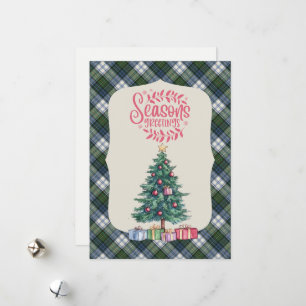Cartes Pour Fêtes Annuelles Campbell Robe Ancien Tartan de Noël Écossais