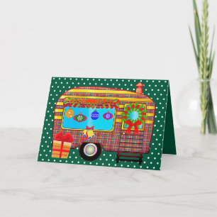 Cartes Pour Fêtes Annuelles Campeur Rétro Joyeux et Festif