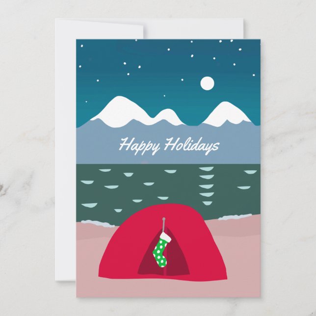 Cartes Pour Fêtes Annuelles Camping de tente de Noël (Devant)