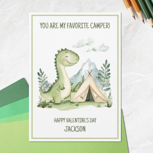 Cartes Pour Fêtes Annuelles Camping Dinosaur Enfants Heureuse Sainte-Valentin