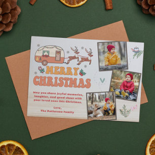 Cartes Pour Fêtes Annuelles Camping Joyeux Noël Photo Collage Reindeer