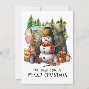 Cartes Pour Fêtes Annuelles Camping Snowman Thème de Noël pour Camper