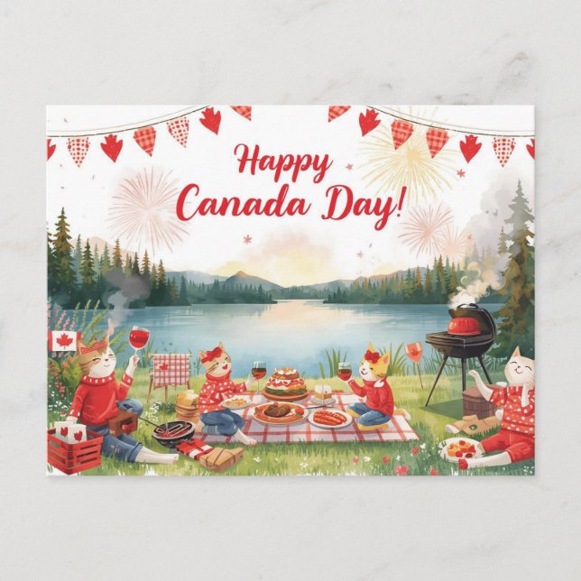 Cartes Pour Fêtes Annuelles Canada Day (Devant)