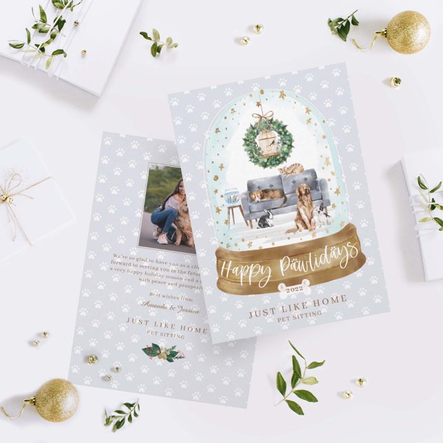 Cartes Pour Fêtes Annuelles Canapé Gray Gray Globe Accueil Animaux de compagni (Créateur téléchargé)