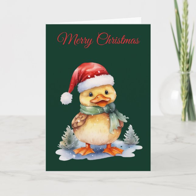 Cartes Pour Fêtes Annuelles Canard de Noël (Devant)