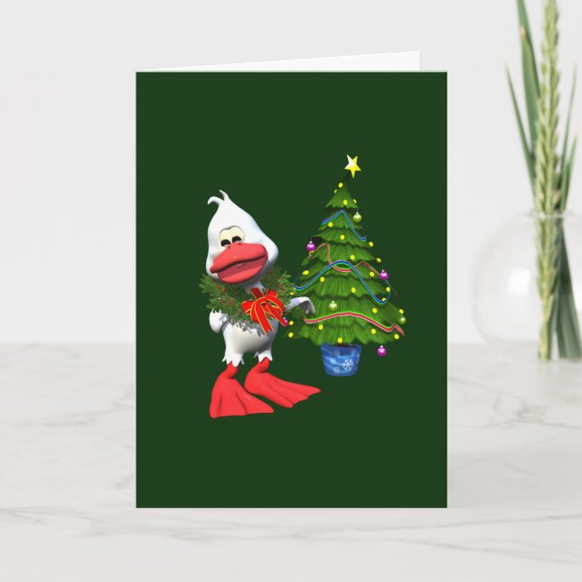 Cartes Pour Fêtes Annuelles Canard de Noël (Devant)