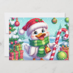 Cartes Pour Fêtes Annuelles Canard de Noël coloré mignon