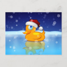 Canard De Noël Portant Un Chapeau De Père Noël Dan