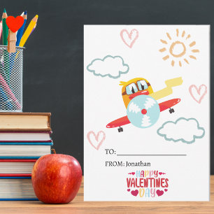 Cartes Pour Fêtes Annuelles Canard drôle Avion Mignons Enfants Saint-Valentin
