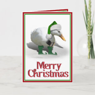 Cartes Pour Fêtes Annuelles Canard Elf Christmas - Père Noël Helper
