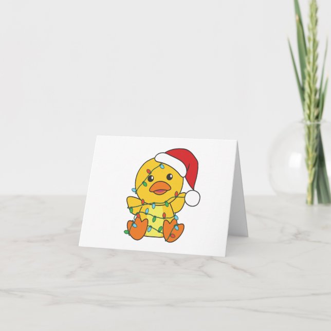 Cartes Pour Fêtes Annuelles Canard Noël Animaux d'hiver Canard de vacances (Devant)