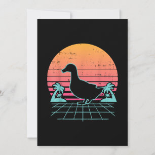 Cartes Pour Fêtes Annuelles Canard Vaporwave Aestic 80s Ferme Animal Fermier C