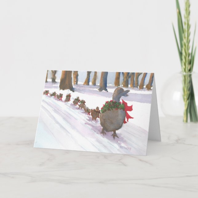 Cartes Pour Fêtes Annuelles Canards à Boston Common pendant les vacances d'hiv (Devant)