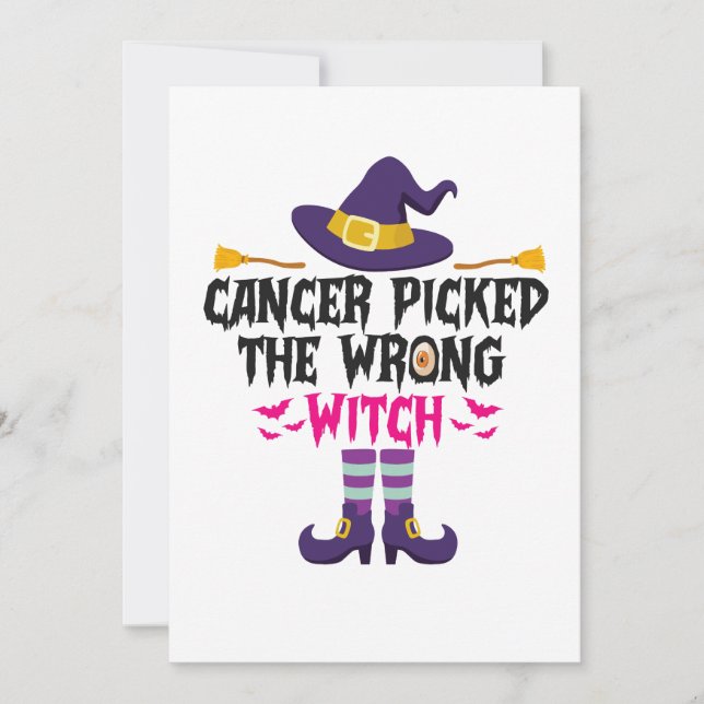 Cartes Pour Fêtes Annuelles Cancer A Choisi La Mauvaise Sorcière Drôle Cadeau  (Devant)