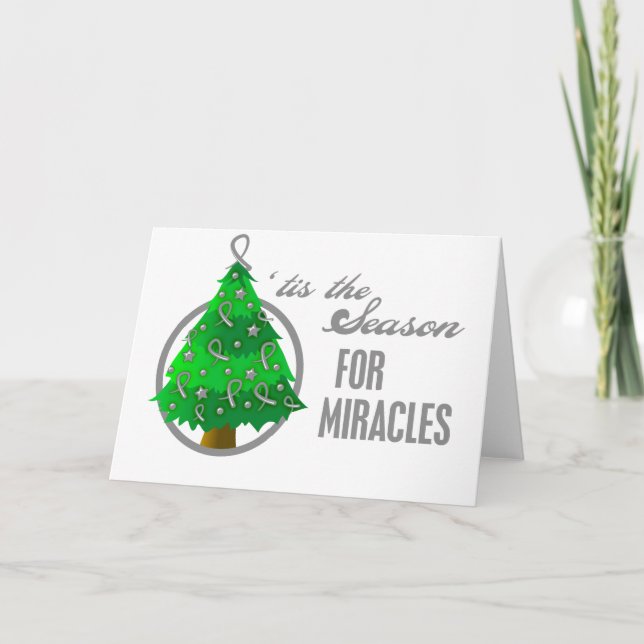 Cartes Pour Fêtes Annuelles Cancer du cerveau Miracles de Noël (Devant)