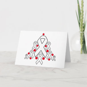 Cartes Pour Fêtes Annuelles Cancer du poumon Arbre à ruban de Noël