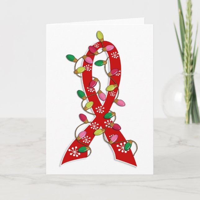Cartes Pour Fêtes Annuelles Cancer du Sang - Éclairage de Noël (Devant)