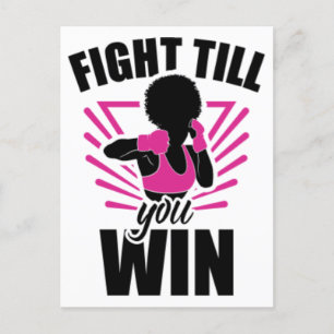 Cartes Pour Fêtes Annuelles Cancer du sein femme noire guerrière mélanine surv