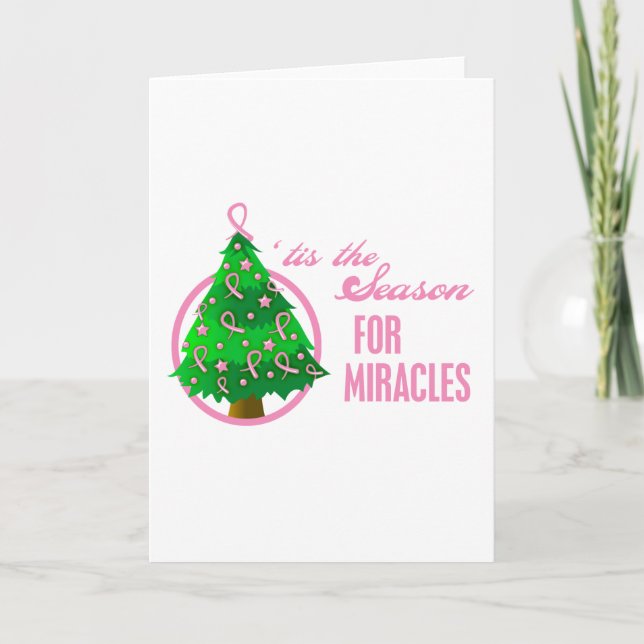 Cartes Pour Fêtes Annuelles Cancer du sein Miracles de Noël (Devant)