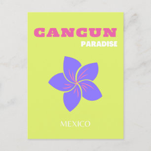 Cartes Pour Fêtes Annuelles Cancun, Mexique Travel Art, Tropical Art, Vert