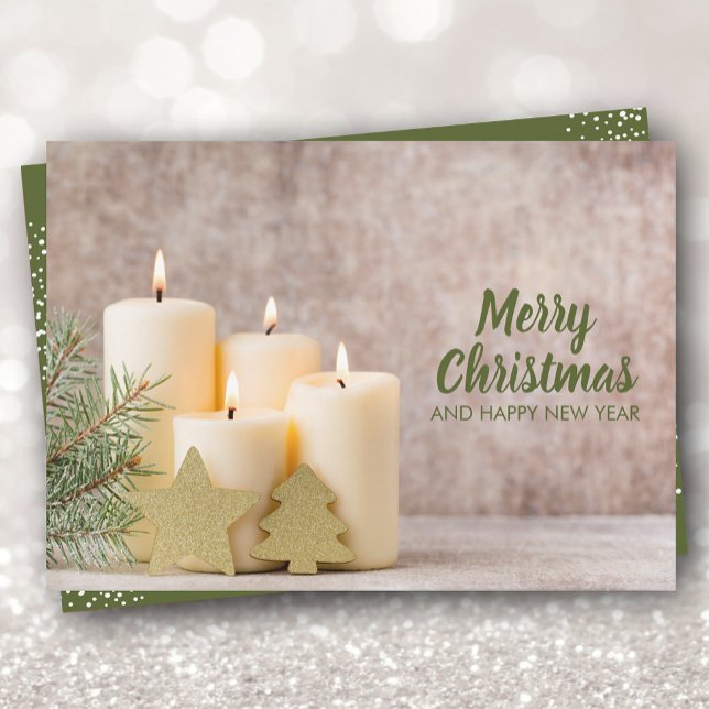 Cartes Pour Fêtes Annuelles Candles and Pines Christmas (Créateur téléchargé)