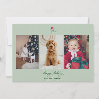 Cartes Pour Fêtes Annuelles Candy Cane Photo Holiday Card
