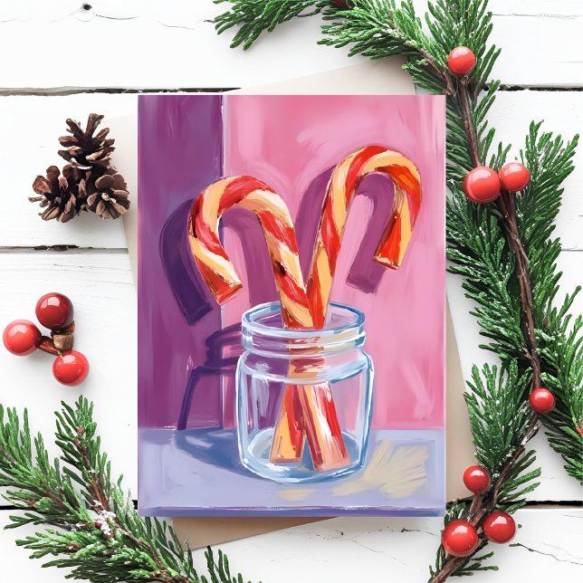 Cartes Pour Fêtes Annuelles Candy Canes | Vintage Christmas (Créateur téléchargé)