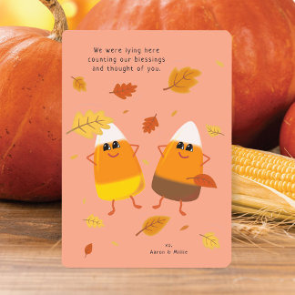 Cartes Pour Fêtes Annuelles Candy Corn de Thanksgiving : Compter nos Bénédicti