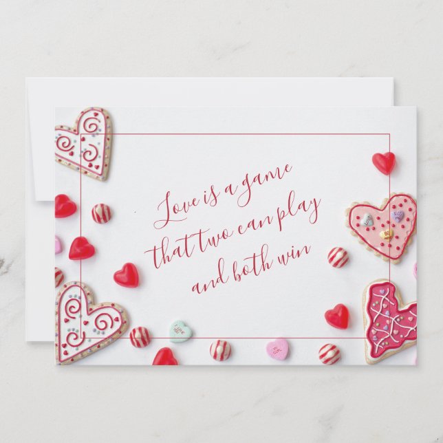 Cartes Pour Fêtes Annuelles Candy Hearts Romance Love Verse (Devant)
