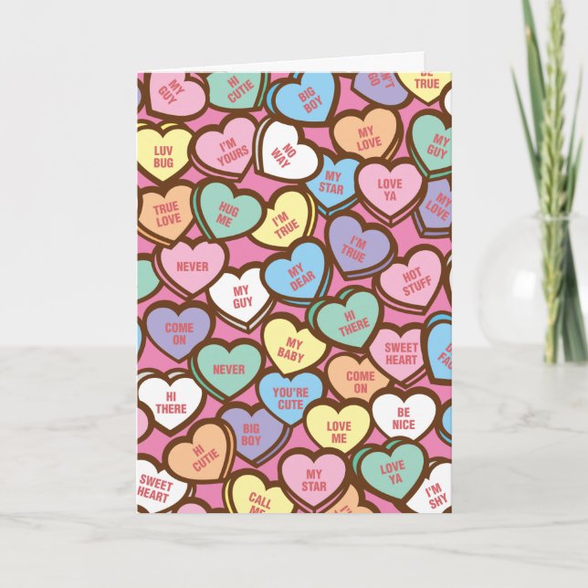 Cartes Pour Fêtes Annuelles Candy Hearts Sweet Nothings Valentine Holiday Card (Devant)