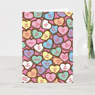 Cartes Pour Fêtes Annuelles Candy Hearts Sweet Nothings Valentine Holiday Card