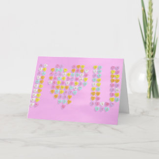 Cartes Pour Fêtes Annuelles Candy Hearts Valentine's Card avec arrière - plan 