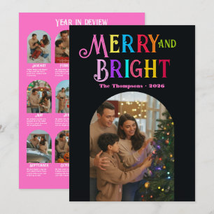 Cartes Pour Fêtes Annuelles Candy Pop "Bilan de l'année" Photos Noël
