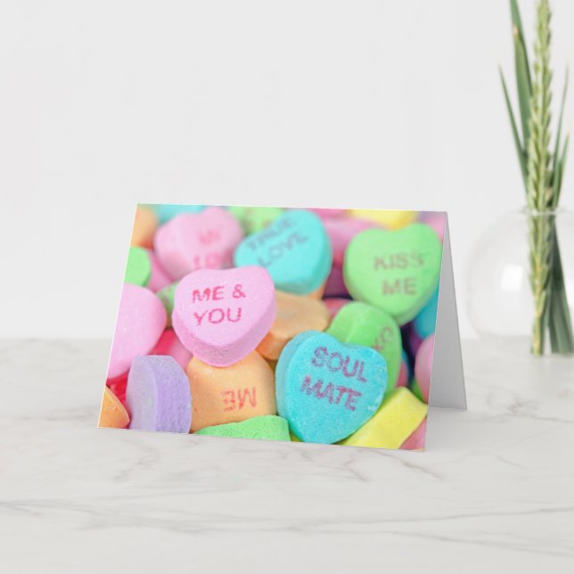 Cartes Pour Fêtes Annuelles Candy Valentine's Day Hearts (Devant)
