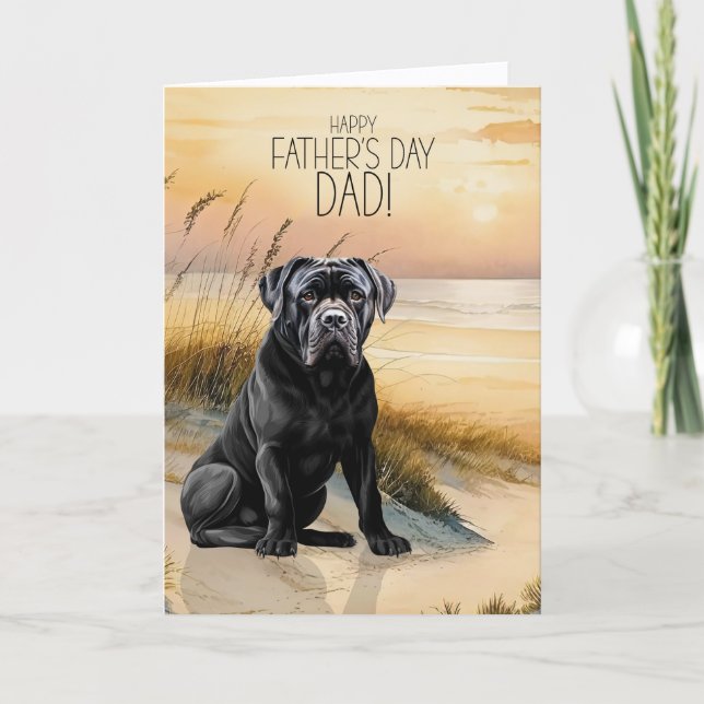 Cartes Pour Fêtes Annuelles Cane Corso Dog Sunset Beach Father's Day (Devant)