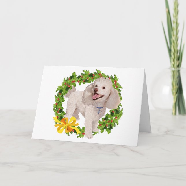 Cartes Pour Fêtes Annuelles Caniche (Devant)