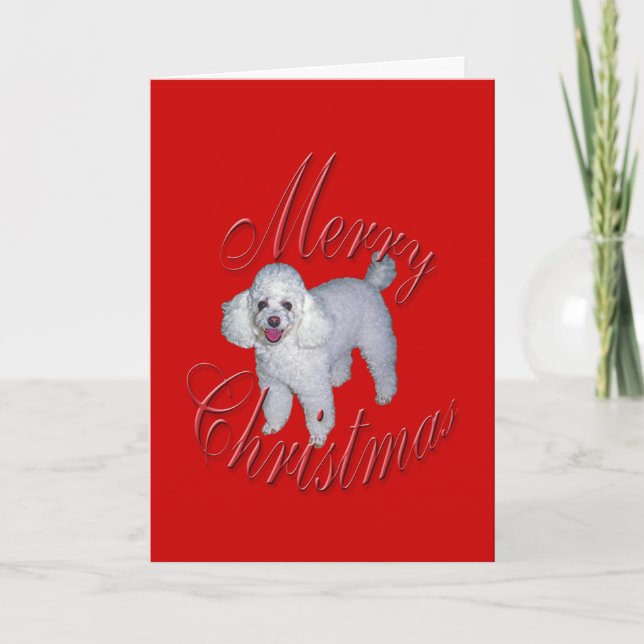 Cartes Pour Fêtes Annuelles Caniche de Français de Noël (Devant)