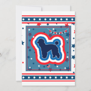 Cartes Pour Fêtes Annuelles Caniche Patriotique Rouge Blanc Et Bleu 4 Juillet