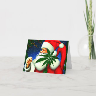 Cartes Pour Fêtes Annuelles Cannabis Santa Joyeux Noël