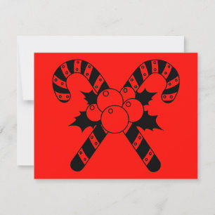 Cartes Pour Fêtes Annuelles Canneberges et gui Joyeux Noël noir