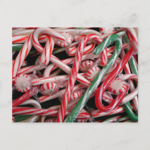 Cartes Pour Fêtes Annuelles Canneberges et Menthes de Noël