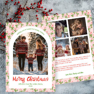 Cartes Pour Fêtes Annuelles Canycanes rose rouge Noël Custom Arch 5 Photo