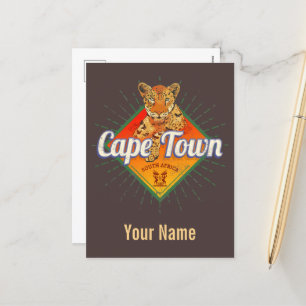Cartes Pour Fêtes Annuelles Cap Afrique du Sud Retro Leopard Vintage