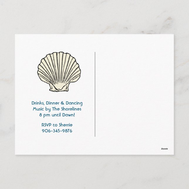 Cartes Pour Fêtes Annuelles Cape Cod Beach Party ! (Dos)