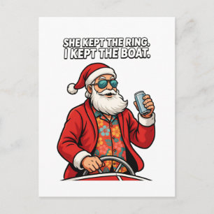 Cartes Pour Fêtes Annuelles Capitaine de bateau du Père Noël Citation Vacances