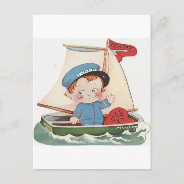 Cartes Pour Fêtes Annuelles Capitaine vintage Valentine (Devant)