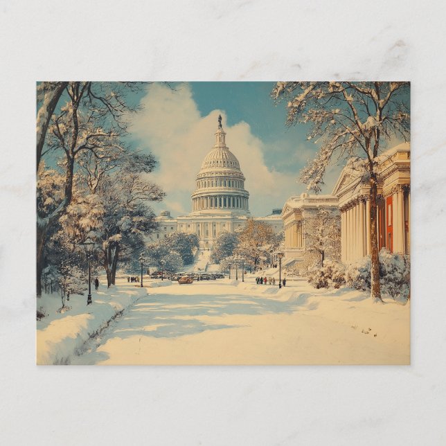 Cartes Pour Fêtes Annuelles Capitol américain Washington DC Joyeux Noël (Devant)