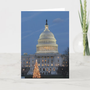 Cartes Pour Fêtes Annuelles Capitol des USA célébrant la photo de Noël